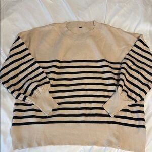 Striped Beige and Black Women’s Sweater